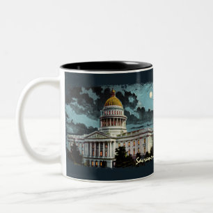 Caneca De Café Em Dois Tons Capitólio Estadual da Califórnia em Lua