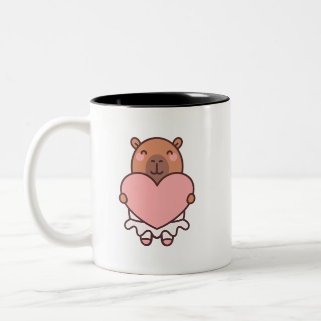 Caneca De Café Em Dois Tons Capivara (Esquerda)