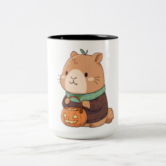 Caneca De Café Em Dois Tons Capivara de Suéter Aconchegante de Abóbora entre F