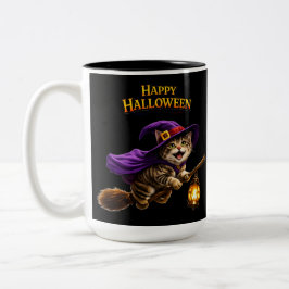 Caneca De Café Em Dois Tons Caprichoso feliz Halloween dois