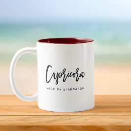 Caneca De Café Em Dois Tons Capricórnio Horoscópio Moderno de Aniversário Zodi