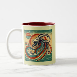 Caneca De Café Em Dois Tons Capricórnio Zodiac Café Mug Estilo Retro
