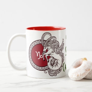 Caneca De Café Em Dois Tons Capricórnio zodiac - cartaz personalizado de café