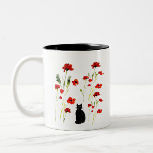 Caneca De Café Em Dois Tons Cápsula Vermelha Gatinho