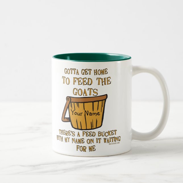 Caneca De Café Em Dois Tons Capturar Balde de alimentação personalizado (Direita)