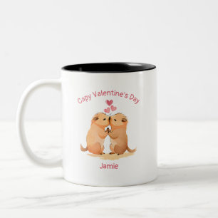 Caneca De Café Em Dois Tons Capy Dia de os namorados Capybara