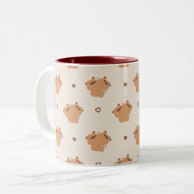 Caneca De Café Em Dois Tons Capybara Casal Mug (Frente Esquerda)