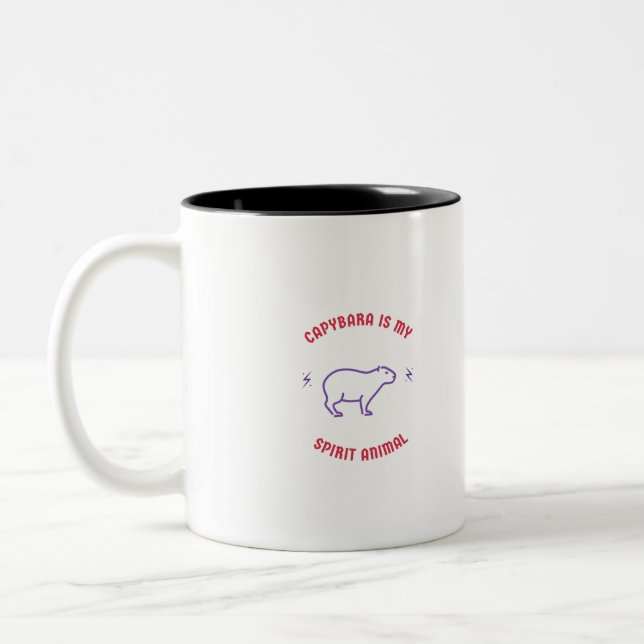 Caneca De Café Em Dois Tons capybara é meu animal espiritual (Esquerda)