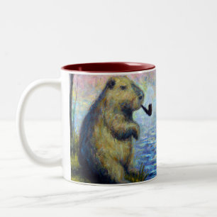 Caneca De Café Em Dois Tons Capybara Fumando um Pipe