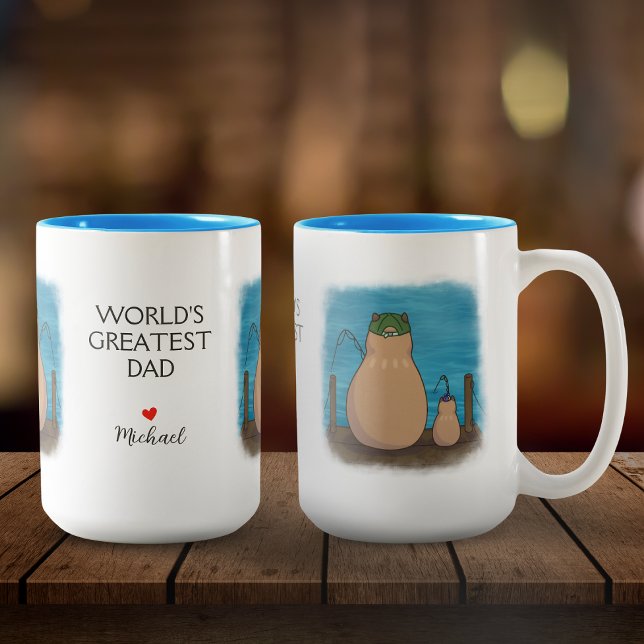 Caneca De Café Em Dois Tons Capybara Padre e Filho Personalizada (Criador carregado)
