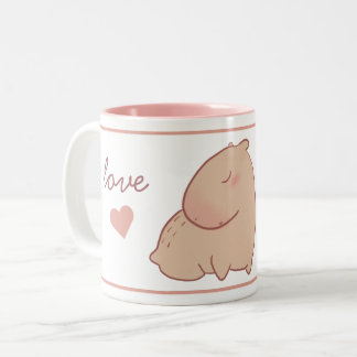 Caneca De Café Em Dois Tons Capybara pastel