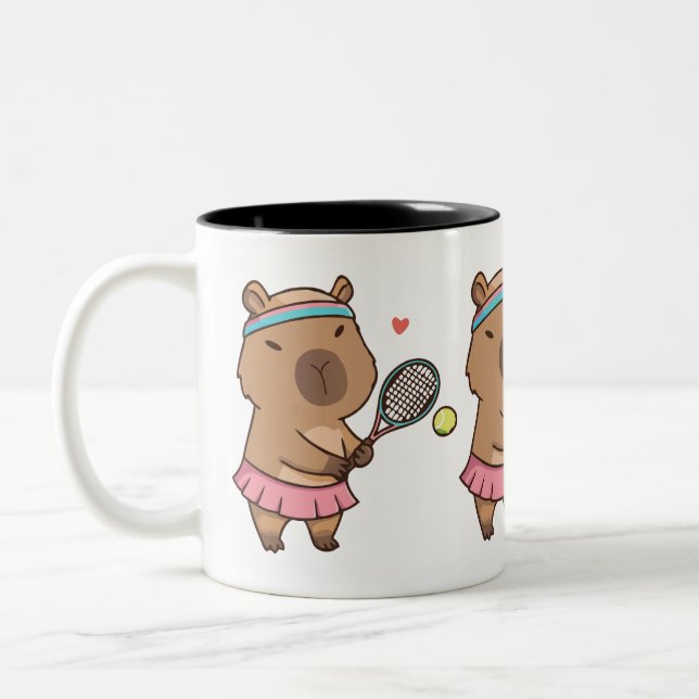 Caneca De Café Em Dois Tons Capybara Tênis Mug | Café Encantado De Esportes (Esquerda)