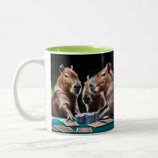 Caneca De Café Em Dois Tons Capybaras Gambling