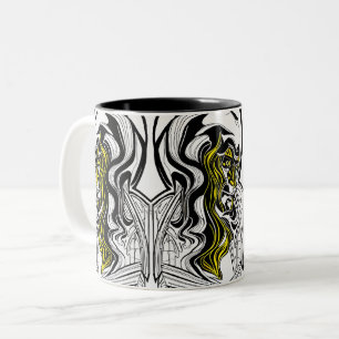 Caneca De Café Em Dois Tons Cara de homem misterioso