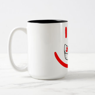 Caneca De Café Em Dois Tons cara de sorriso