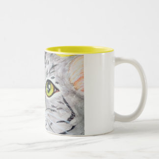 Caneca De Café Em Dois Tons Cara do gatinho
