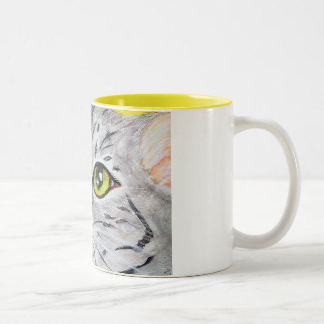 Caneca De Café Em Dois Tons Cara do gatinho (Direita)