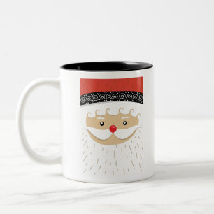 Caneca De Café Em Dois Tons cara do Papai Noel