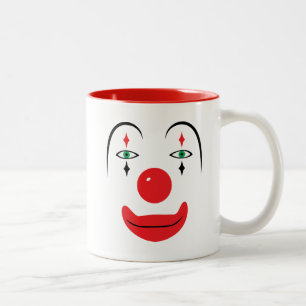 Caneca De Café Em Dois Tons Cara feliz do palhaço