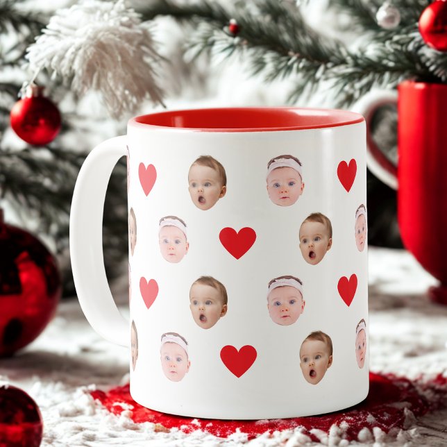 Caneca De Café Em Dois Tons Cara Mug, Foto Personalizada, Presente De Bebê (Criador carregado)
