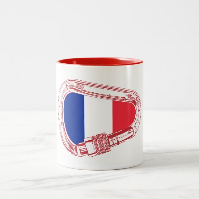 Caneca De Café Em Dois Tons Carabineiro de subida de bandeira da França (Centro)