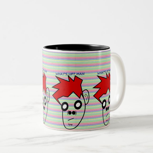 Caneca De Café Em Dois Tons Caractere de Cabelo Vermelho: Bold & Quirky (Frente Esquerda)