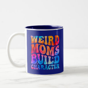 Caneca De Café Em Dois Tons Caractere de Compilação do Weird Mães