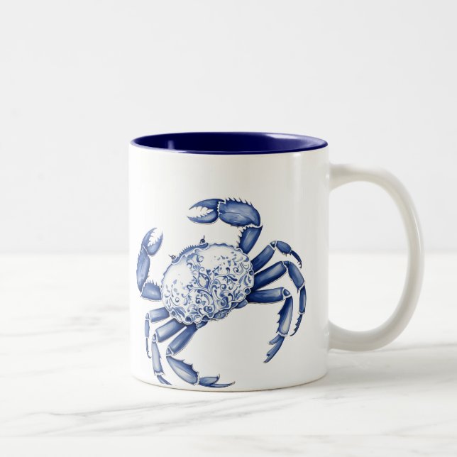 Caneca De Café Em Dois Tons Caranguejo Azul (Direita)