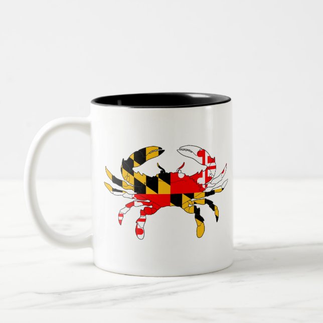 Caneca De Café Em Dois Tons Caranguejo da bandeira de Maryland (Esquerda)