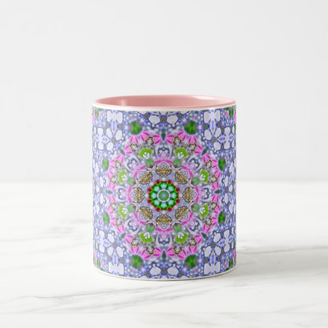 Caneca De Café Em Dois Tons Carapaça Doce Kaleidoscópica (Centro)