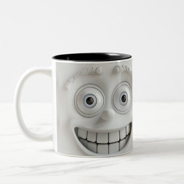 Caneca De Café Em Dois Tons Caráter Sarcástico 3D (Esquerda)