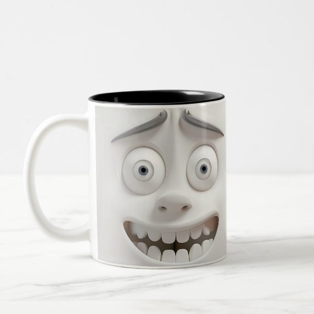 Caneca De Café Em Dois Tons Caráter Sarcástico 3D (Esquerda)