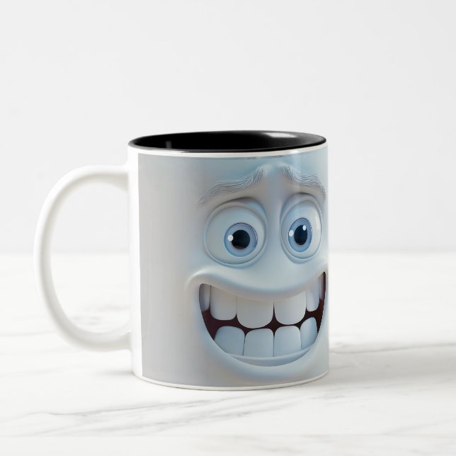 Caneca De Café Em Dois Tons Caráter Sarcástico 3D (Esquerda)