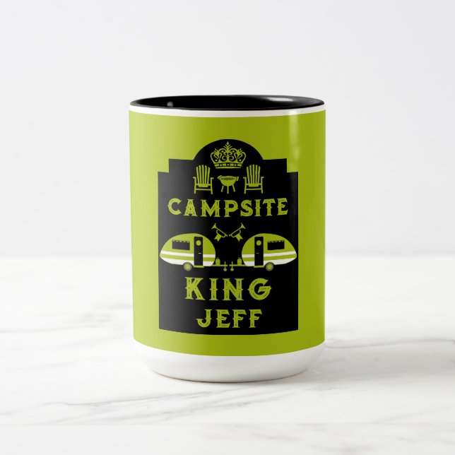 Caneca De Café Em Dois Tons Caravan King Presente Para Campers (Centro)