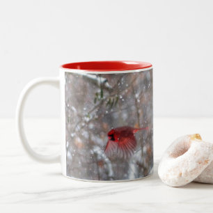 Caneca De Café Em Dois Tons Cardeais na neve