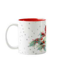 Cardeal da aguarela nos acentos de prata dos ramos