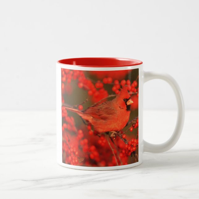 Caneca De Café Em Dois Tons Cardinal do Norte macho vermelho, IL (Direita)