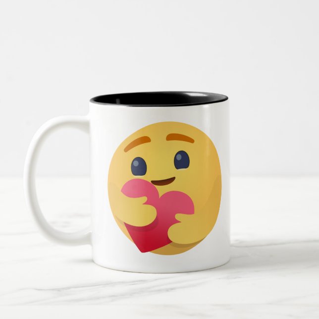 Caneca De Café Em Dois Tons Care Emojis Facebook (Esquerda)