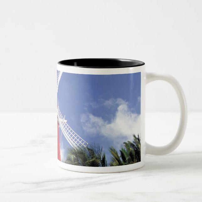 Caneca De Café Em Dois Tons Caribe, Aruba. Moinho Antigo, convertido em 'Moinh (Direita)
