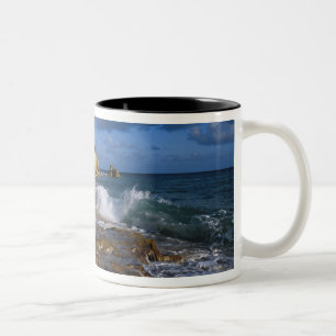 Caneca De Café Em Dois Tons Caribe, Rua, Martin, Cliffs na praia do Cupecoy