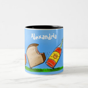 Caneca De Café Em Dois Tons Caricatura de formigas engraçadas