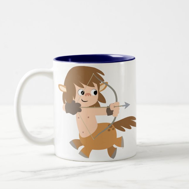 Caneca De Café Em Dois Tons Caricatura em Cute Centaur Sagittarius Mug (Esquerda)