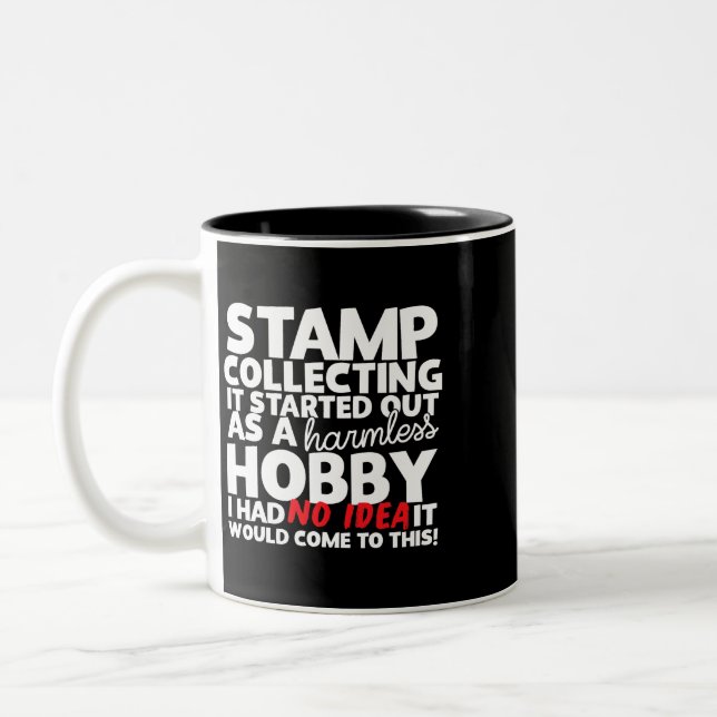 Caneca De Café Em Dois Tons Carimbo Coletando Carimbo Sem Danos (Esquerda)