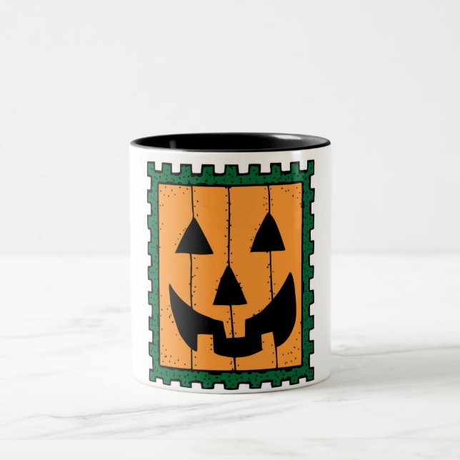 CANECA DE CAFÉ EM DOIS TONS CARIMBO HALLOWEEN PUMPKIN (Centro)