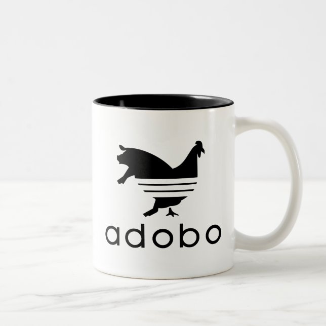 Caneca De Café Em Dois Tons Carne de porco da galinha do Adobo (Direita)