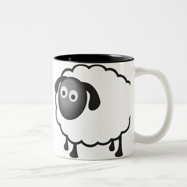 Caneca De Café Em Dois Tons Carneiros brancos (Direita)