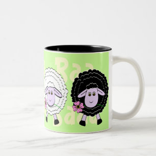 Caneca De Café Em Dois Tons Carneiros preto e branco
