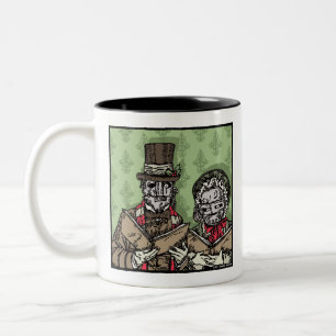 Caneca De Café Em Dois Tons Caroleiros de máscara de ferro - Surreal de férias