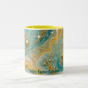 Caneca De Café Em Dois Tons CAROLINA ~ PÁSCOA padrão ~