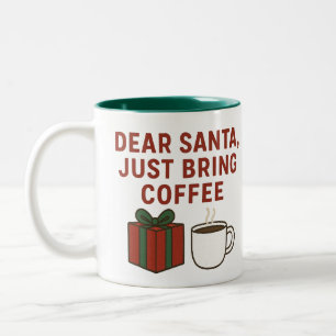 Caneca De Café Em Dois Tons Caros Papais noeis, Tragam Café - Feliz Natal